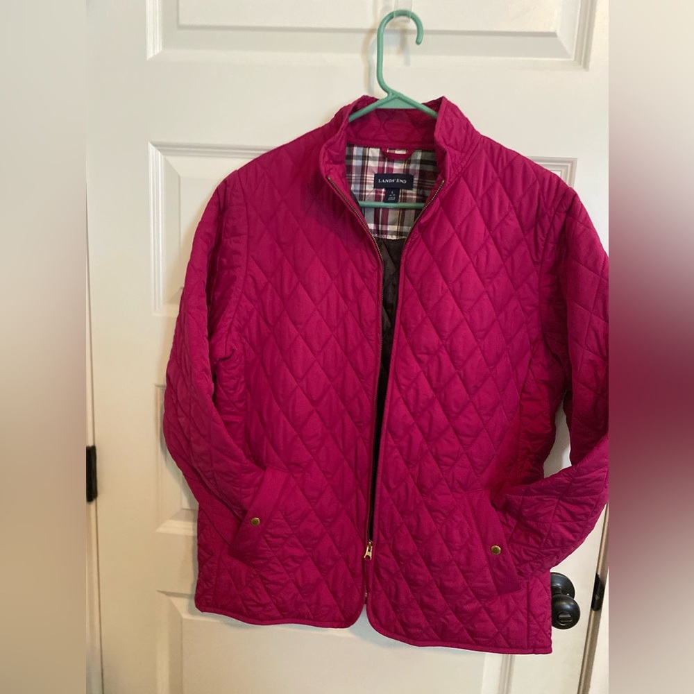 Such A Pretty Raspberry Colored Lands End Jacket.… - image 1